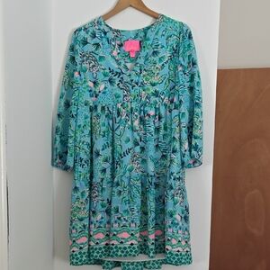 Lilly Pulitzer Tropical Blue and Green Dress